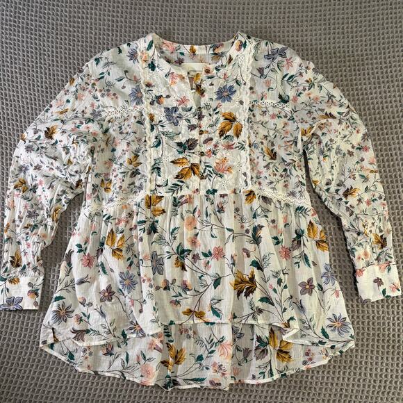 Anthropologie Women's Floral Boho Blouse, size Small - Picture 1 of 7